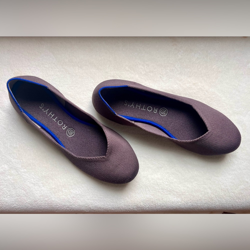 Rothy’s round flats, women’s size 9, brown